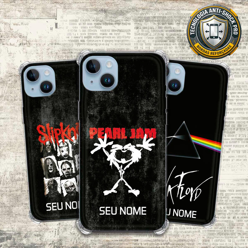 Capa Capinha - iPhone 14 - Lendas do Rock Heavy Nu Metal Classico Grunge com Nome