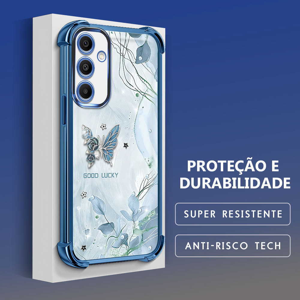 Capinha Anti Impacto Transparente Para Samsung Galaxy A16 4G 5G Capa Borboleta Macia Proteção Case SJ 1109
