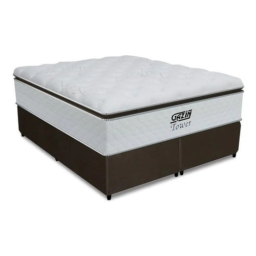Cama Box Queen Colchão De Molas Pocket Ensacadas Tower Gazin 158x198x72cm