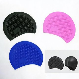 Touca de Natação de Silicone Adulta Antiderrapante Impermeável Para Treino de Piscina e Praia