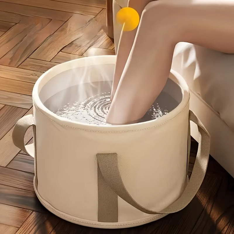 Banheira de pés portátil e dobrável, com controle térmico, ideal para viagens e relaxamento no outono/inverno Avaliação 