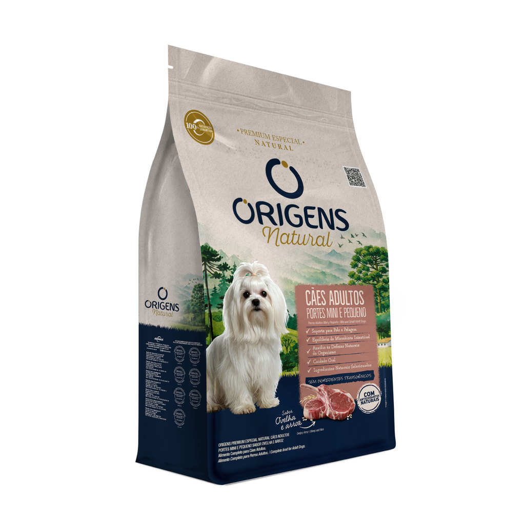 Ração Origens Natural Cães Adultos Porte Mine Pequeno Sabor Ovelha e Arroz 10,1kg Adimax