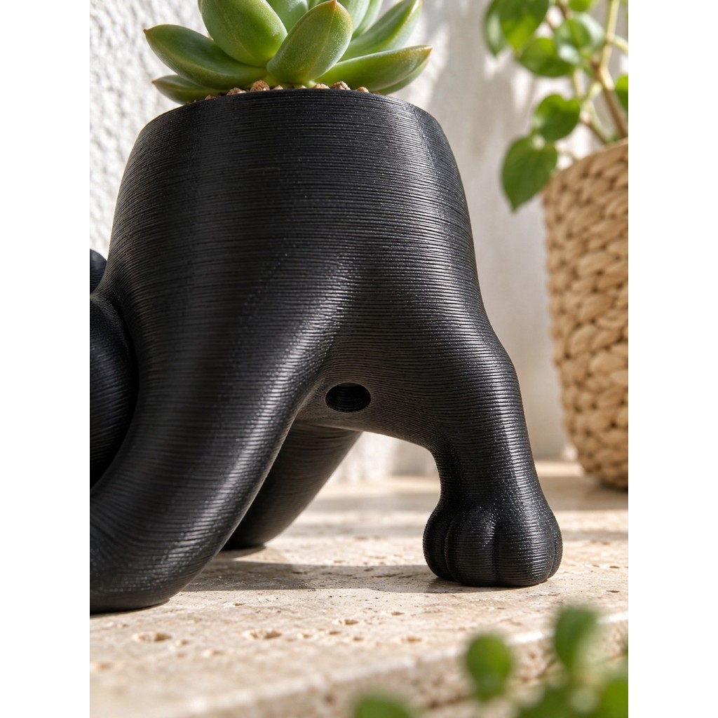 Vaso Gato Espreguiçando Decoração de Sala para Plantas e Suculentas