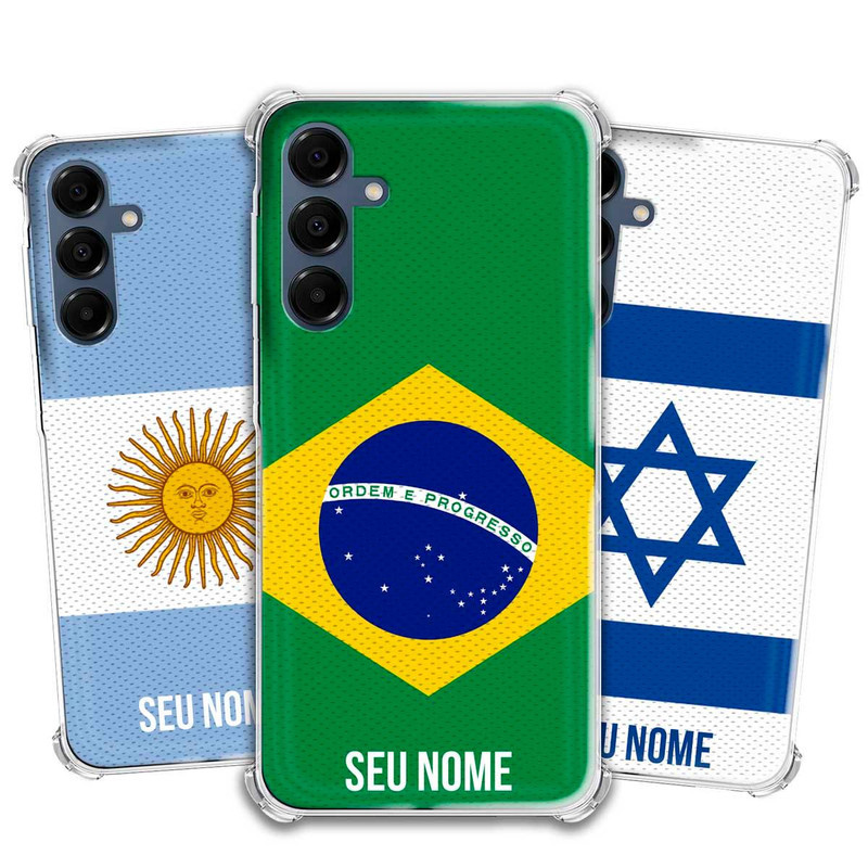 Capa Capinha - Samsung Galaxy A16 - Bandeira Paises Copa do Mundo Personalizada Anti-Impacto