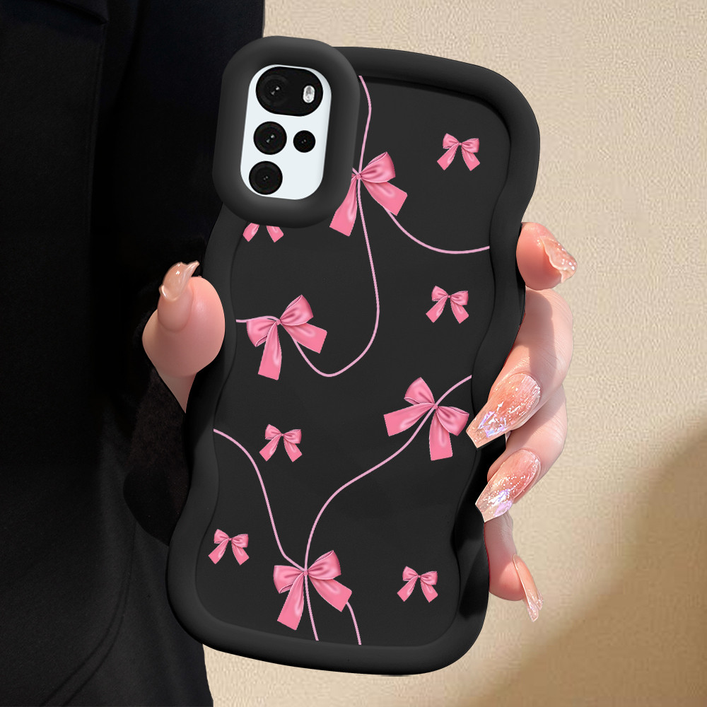 Capinha Laço Para Motorola Moto G22 Capa De Silicone Macia Estilo Simples Macaron Case 0133