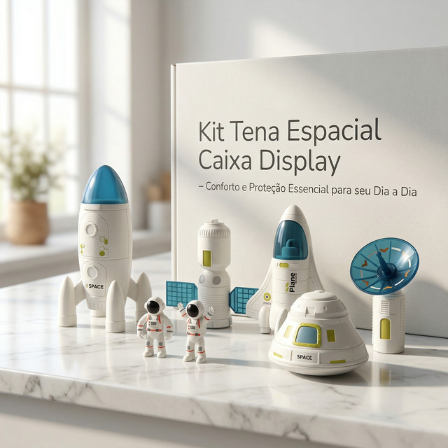 Kit Tema Espacial Caixa Display Brinquedo Infantil Foguete Astronauta Presente Crianca Educativo