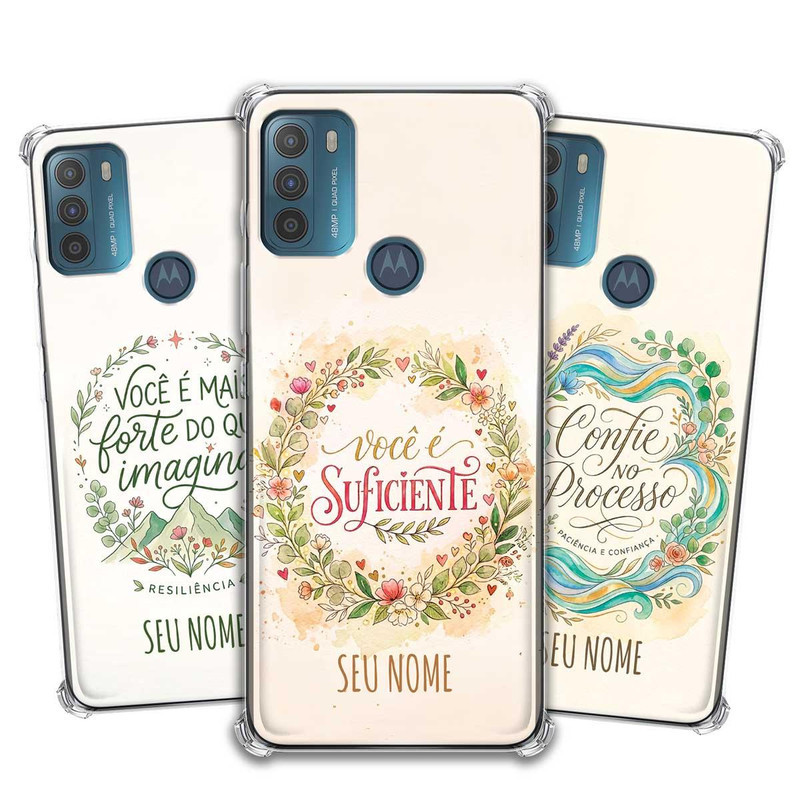 Capa Capinha - Motorola Moto G50 4G - Frases Inspiradoras Motivacionais Personalizada Nome