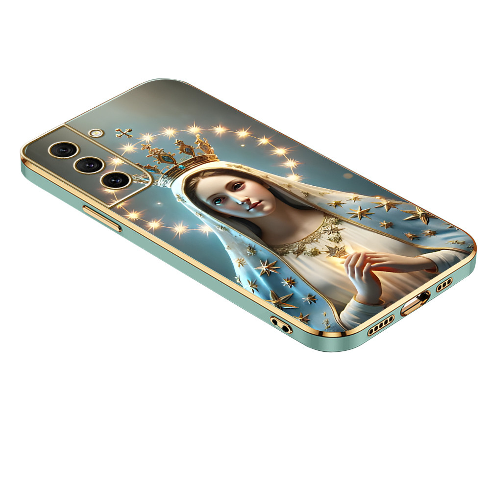 Capinha Para Samsung Galaxy S21 FE 5G Case Borda Dourada Anti-Impacto Capa De Celular DD 2062