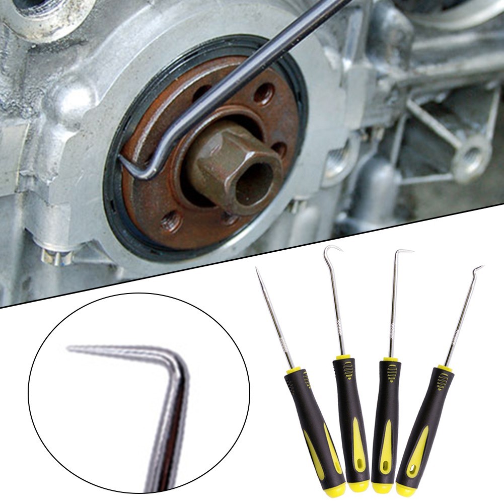 nevertl-513 4pcs Conjunto De Picareta E Gancho Para Carro O Ring Junta De Vedação De Óleo Extrator Removedor Ferramenta