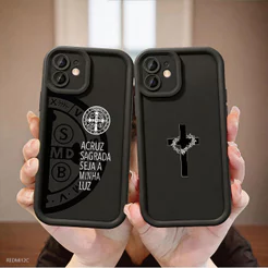 Capinha Medalha de São Bento Para Redmi 12C 13C 14C Note 11 12 13 14 Pro Poco x5 x6 Pro 4G 5G Macia Silicone Case DA743