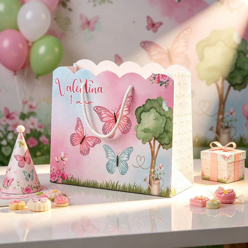 ⭐ Sacolinha Personalizada Jardim Encantado para Festa e Aniversario
