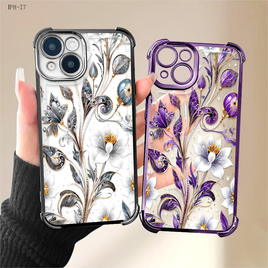 Capa Anti Impacto Transparente Luxo Para iPhone 17 17E 16 16E 15 14 13 12 11 XR 7 8 SE Pro Max Plus Capas 0987FS