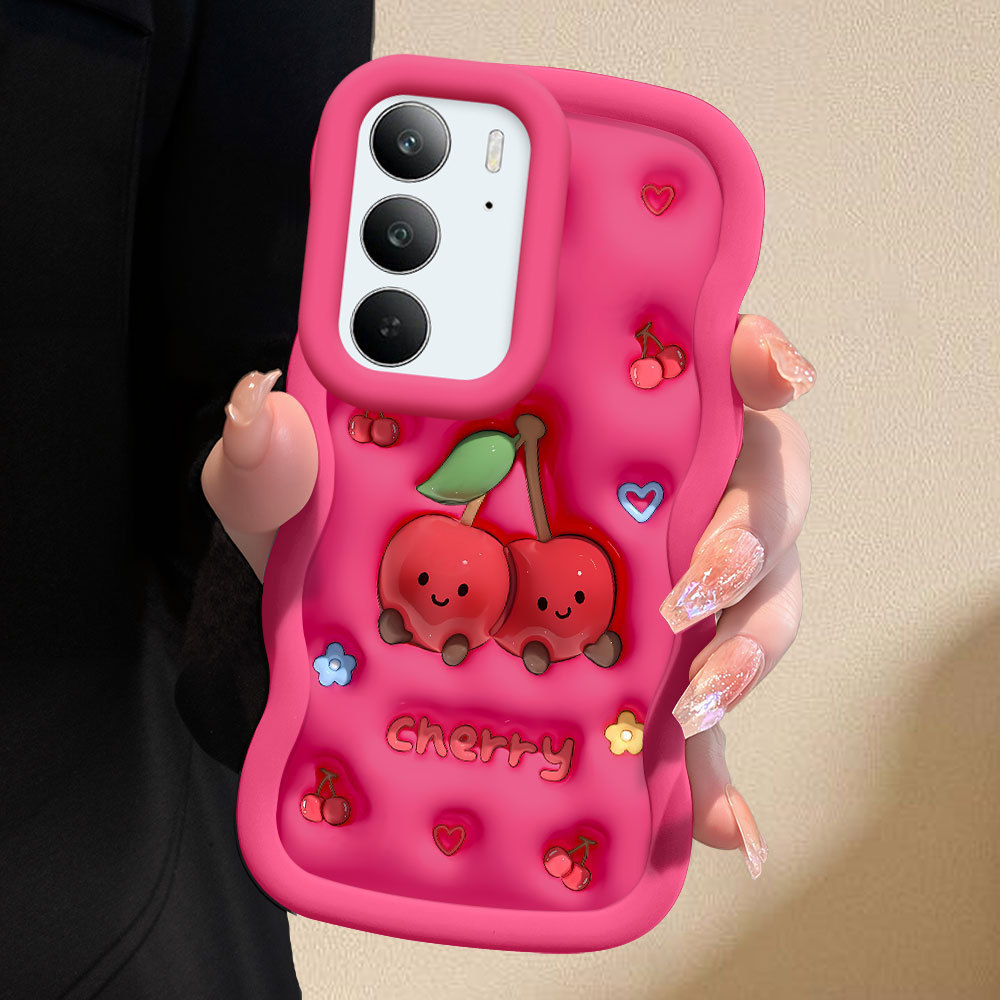 Capa Cherry Para Realme C75 C75X 4G Capinha Macia De Silicone Celular 0417 MKL