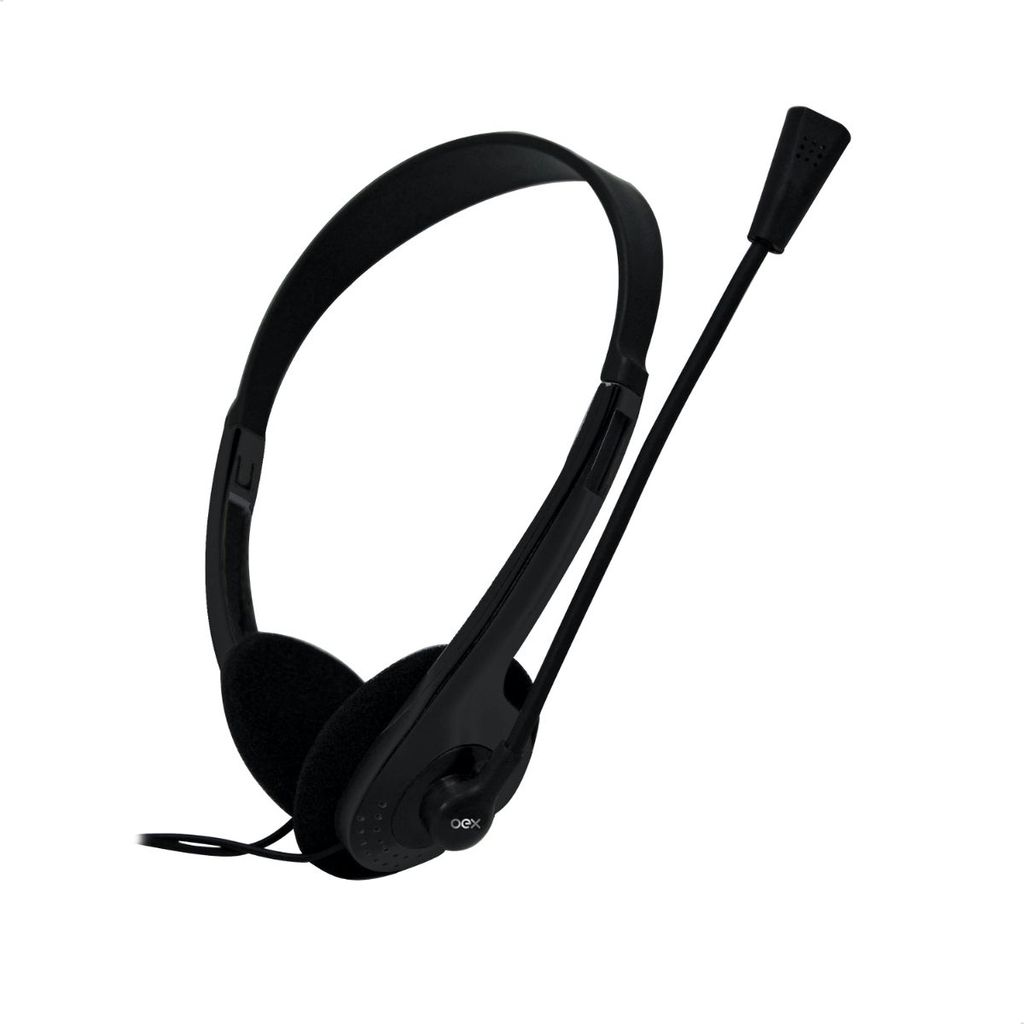 Fone De Ouvido Headset Office Oex Classic HS105 Haste Regulável Para Computador Home Office