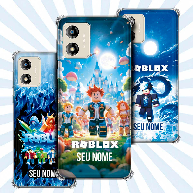 Capa Capinha - Motorola Moto E13 - Jogo Roblox Gamer Avatar Skin Personalizada Nome