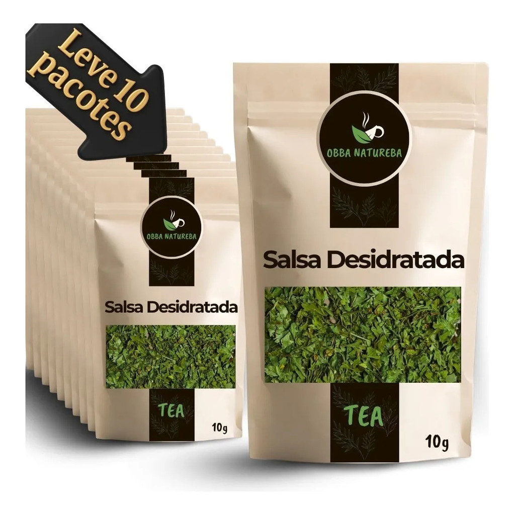 Salsa Desidratada para Chá Ervas em Embalagem Reforçada Parte Vegetal Para Infusão - Receba 10 Unidades