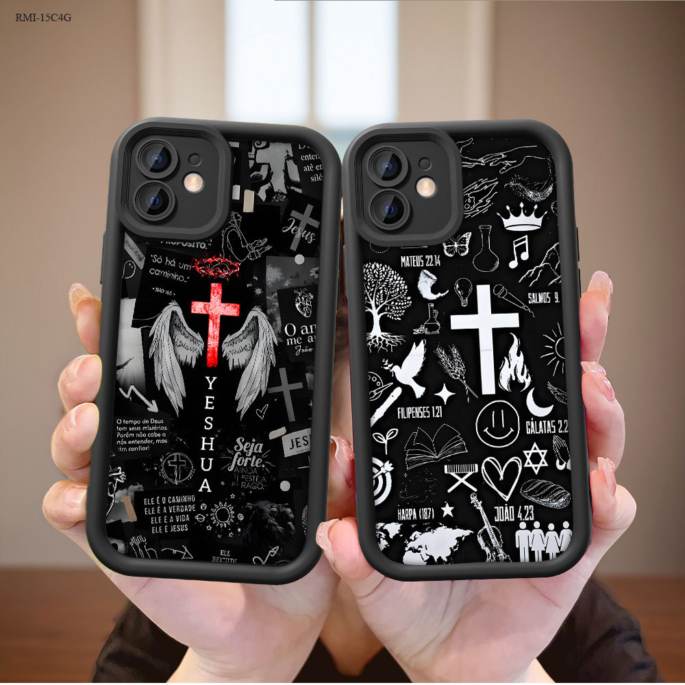 Capinha Preta de Silicone Macio Para Xiaomi Redmi 15C 13C 14C 12C 15 12 13 4G 5G Anti-Queda Capa TY7923