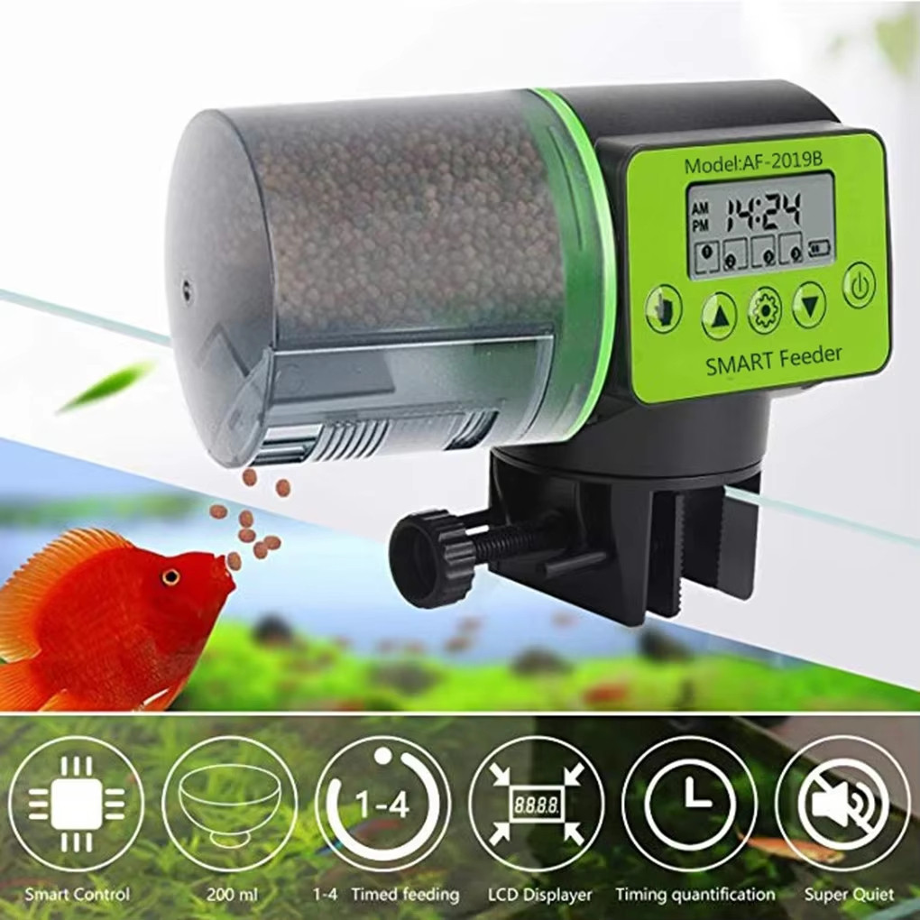 Alimentador Automático Dosador Comida Peixes Aquario 200ml no Pix - Variação: