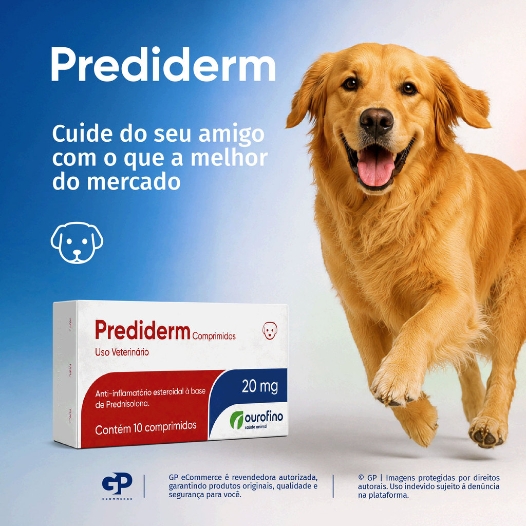 Kit 2x Prediderm 20mg para Cães 10 Comprimidos Ourofino — imagem 2 de 2