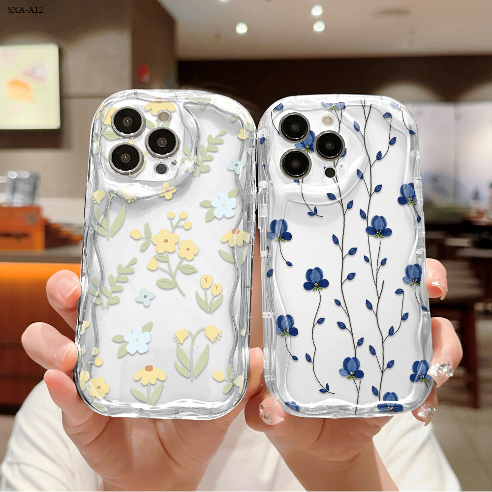 Capinha Transparente Borda Ondulada Para Samsung Galaxy A17 A16 A15 A14 A13 A12 4G 5G Anti-Impacto Case NYW 3349