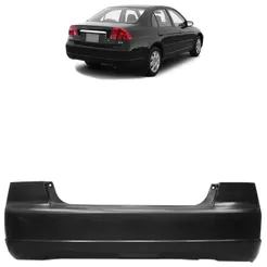 Parachoque Traseiro Civic 2001 2002 2003 Preto