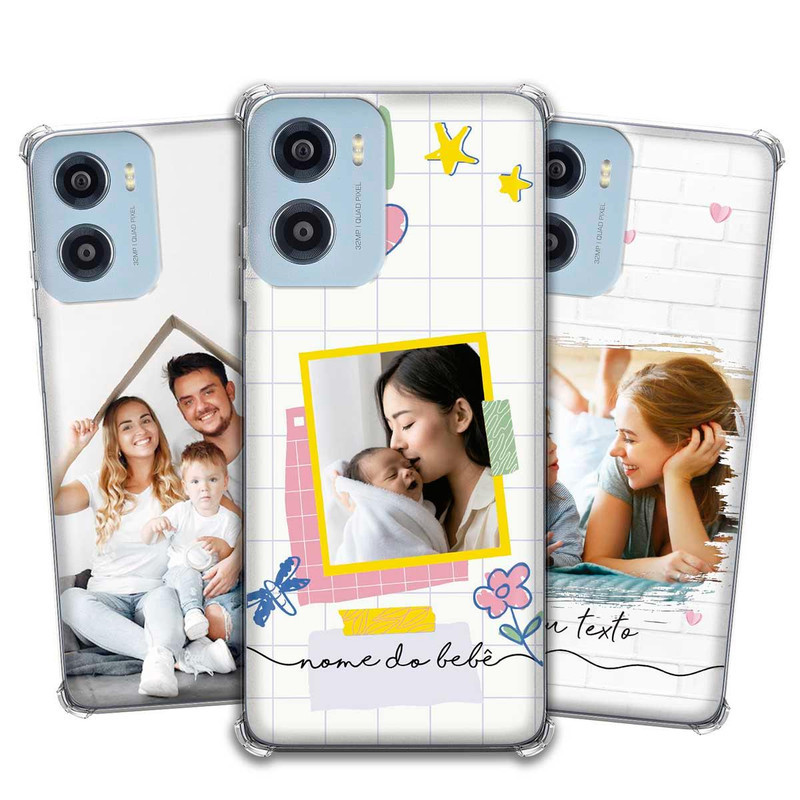 Capa Capinha - Motorola Moto E15 - Com Sua Foto Personalizada Anti-Impacto