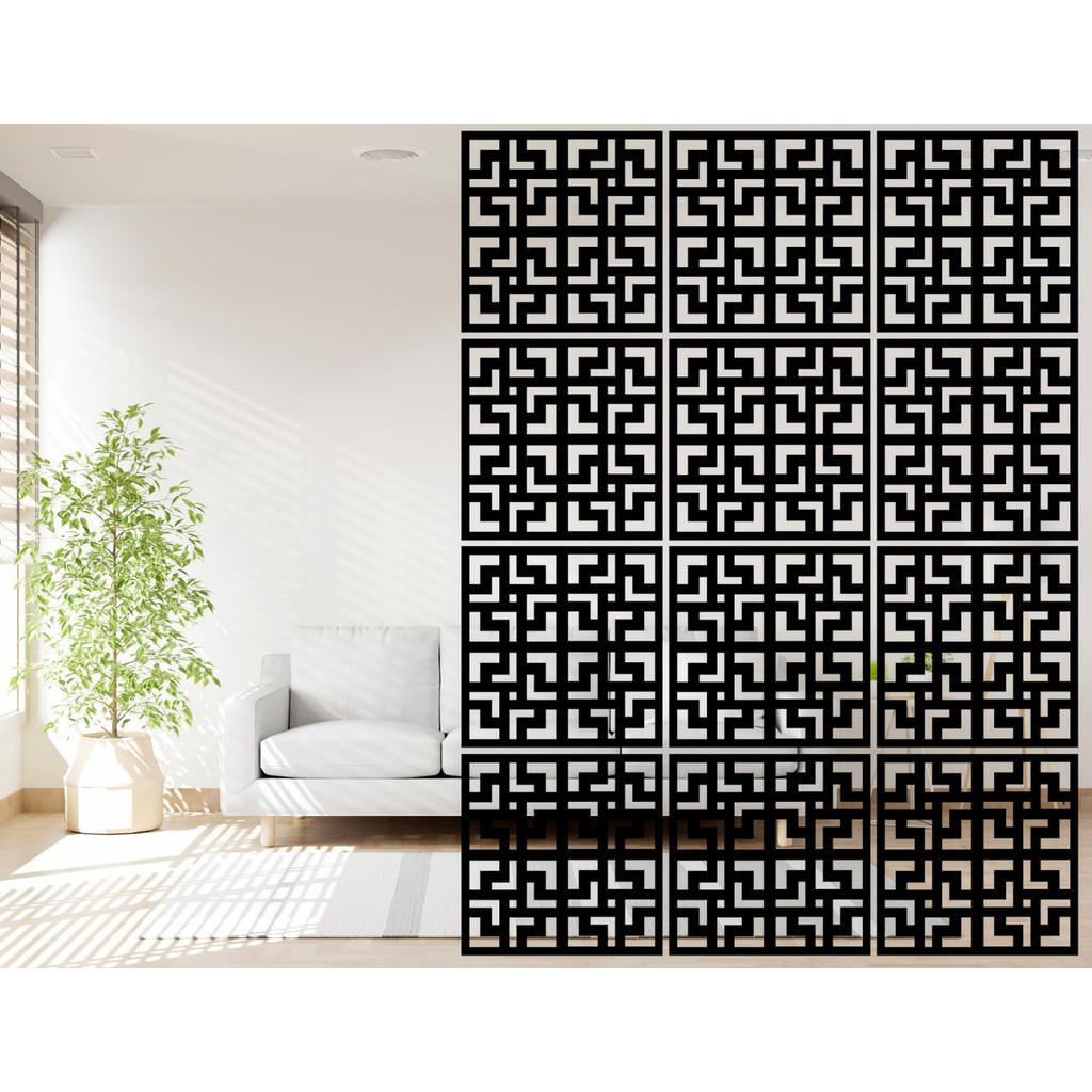 Pack de 20 Painéis Modulares MDF Inspire-se em Quadro Vazado a Laser 50x50cm Mandala