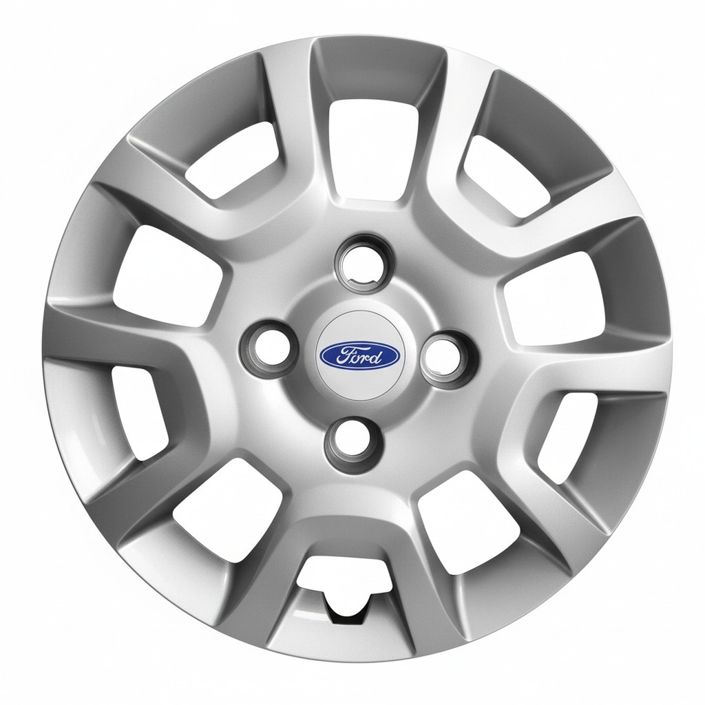 Jogo 4 Calotas Aro 13 Ford Ka 2014 Prata Preto + Emblemas — imagem 2 de 2