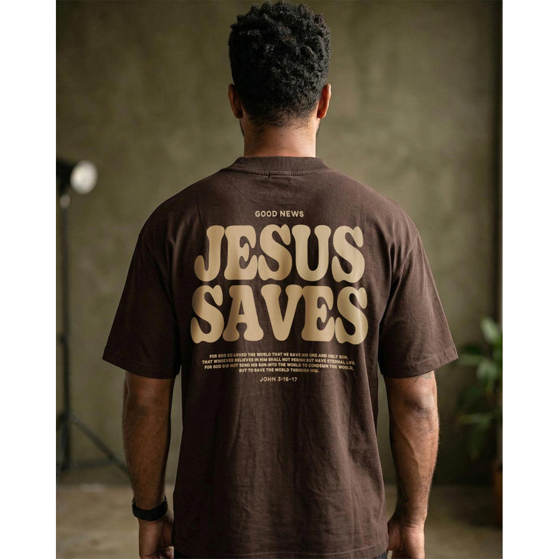 Camiseta Jesus Saves Estampada Personalizada Oversized Streetwear