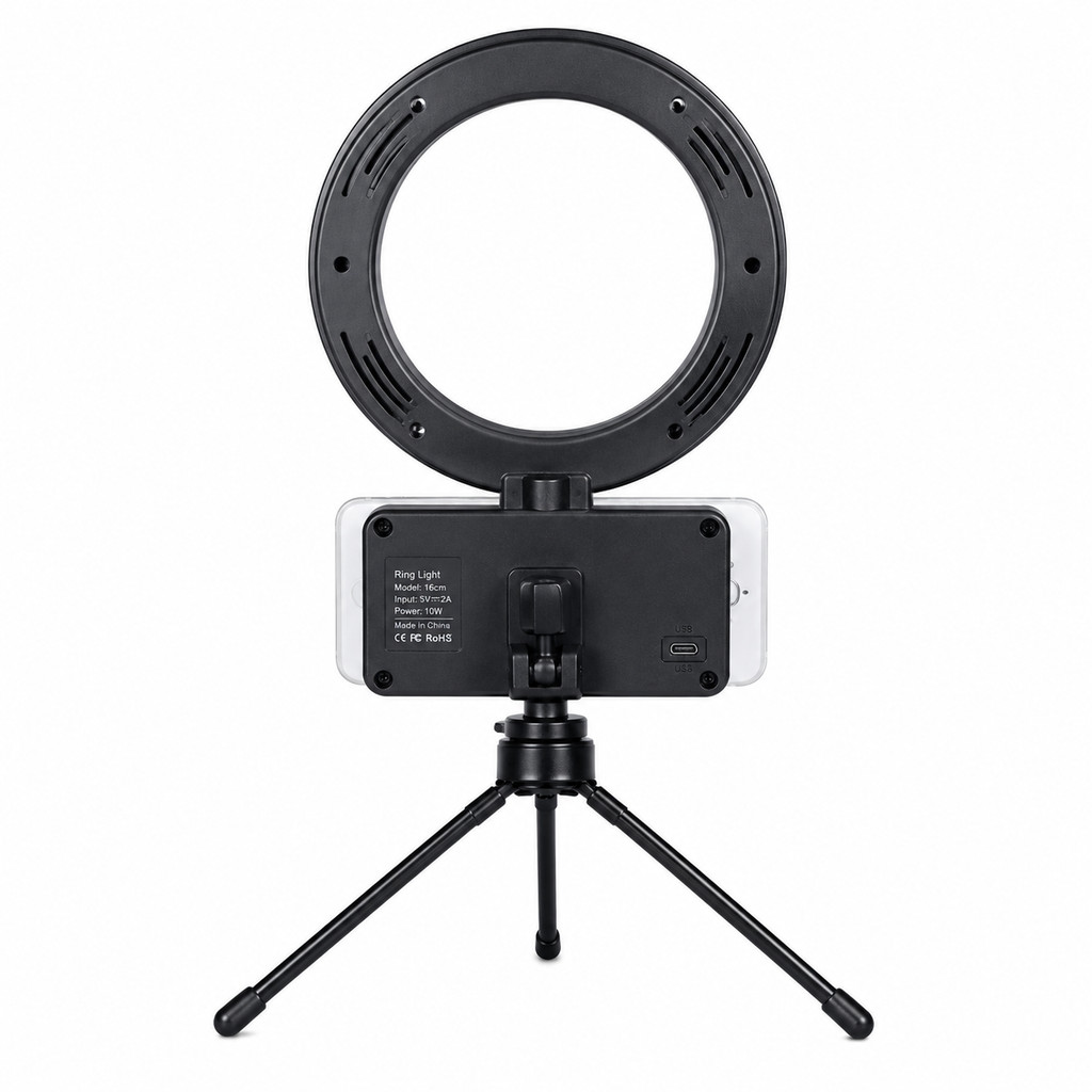 Ring Light LED 6 Polegadas com Suporte para Celular | Ideal para Fotos, Vídeos e Maquiagem
