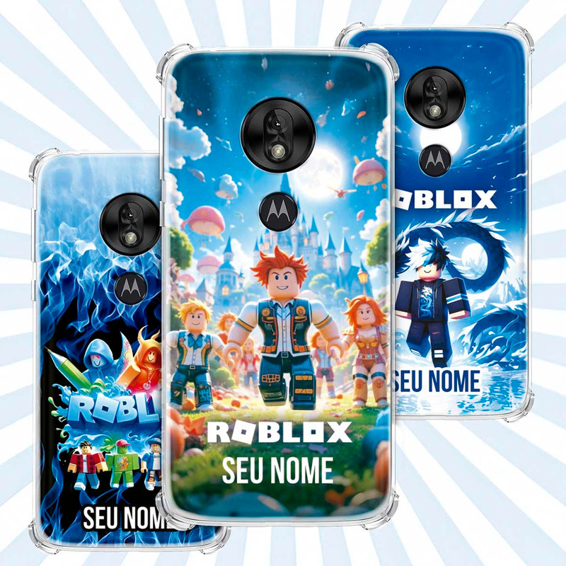 Capa Capinha - Motorola Moto G7 Play - Jogo Roblox Gamer Avatar Skin Personalizada Nome