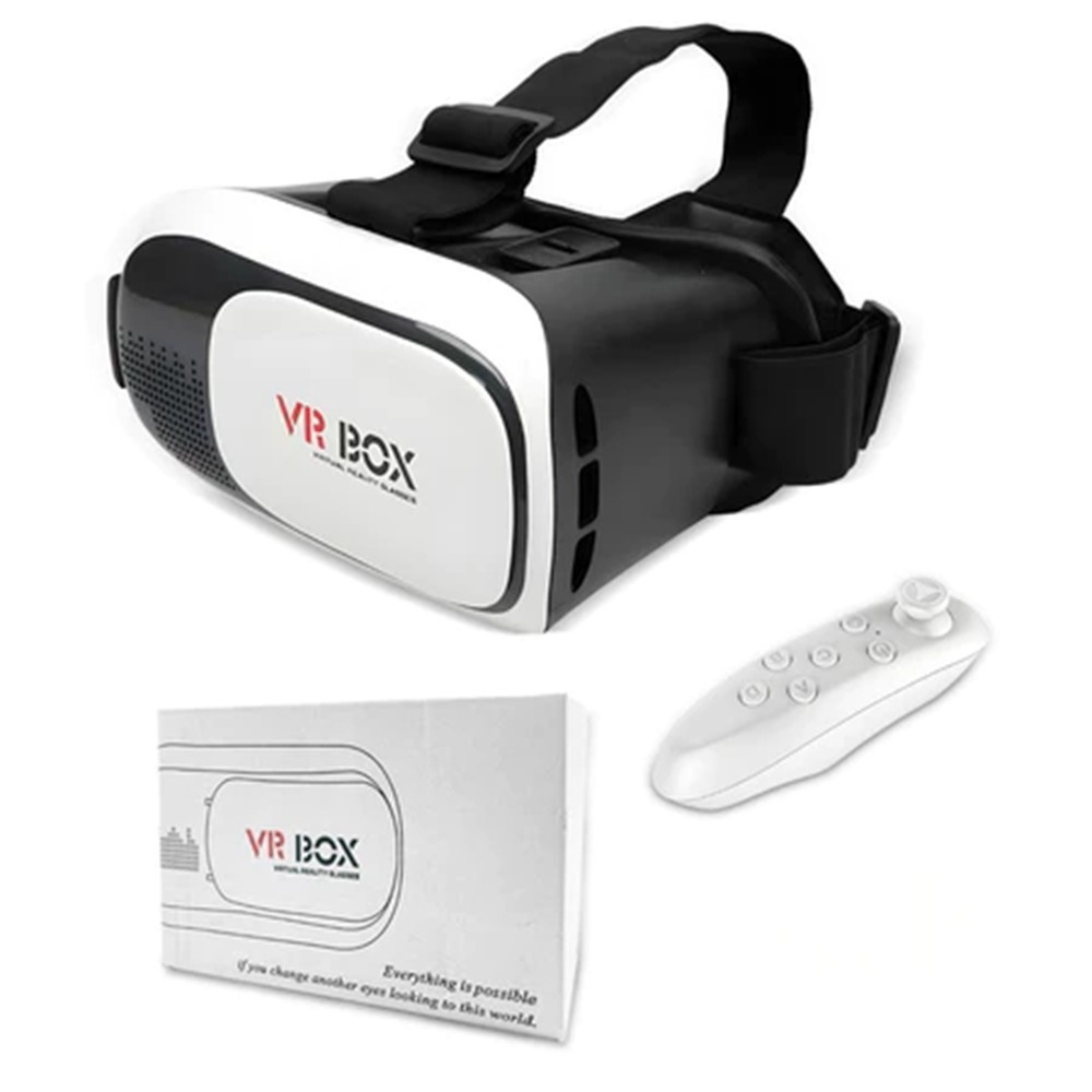 VR Box 2.0 Óculos VR 3D com Controle Bluetooth, Ajustável e Confortável, Experiência Imersiva no Smartphone