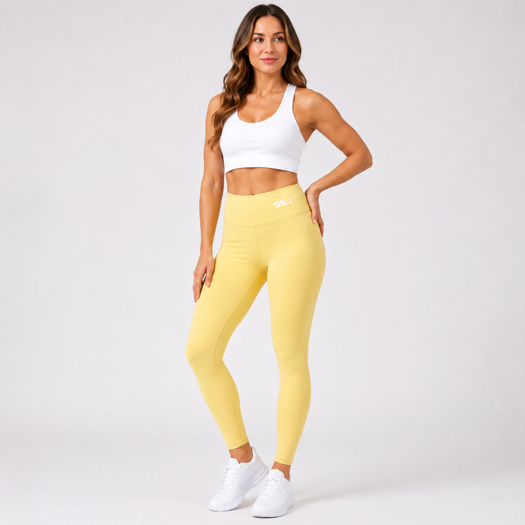 Calça Legging Fitness Feminina SSJ Poliamida Premium Cintura Alta Zero Transparência Azul Petróleo Academia Compressão