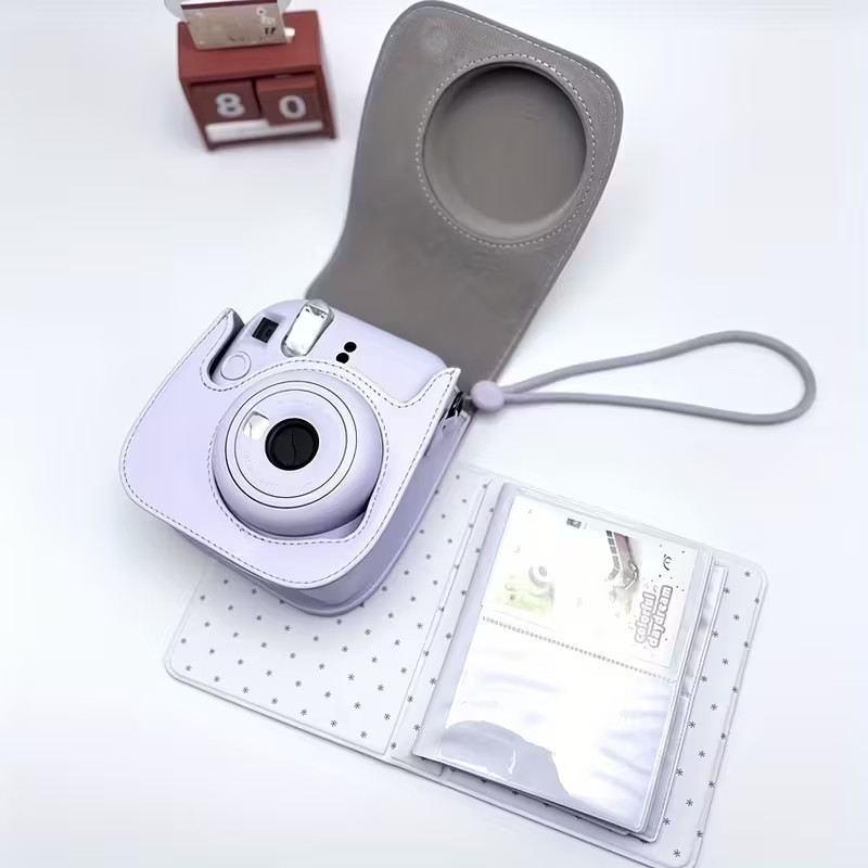 Bolsa Estojo Protetor de Couro para Câmer Fujifilm Instax Mini 12, C/ Alça de Ombro Ajustável/Removível Vendido(s) - Ros
