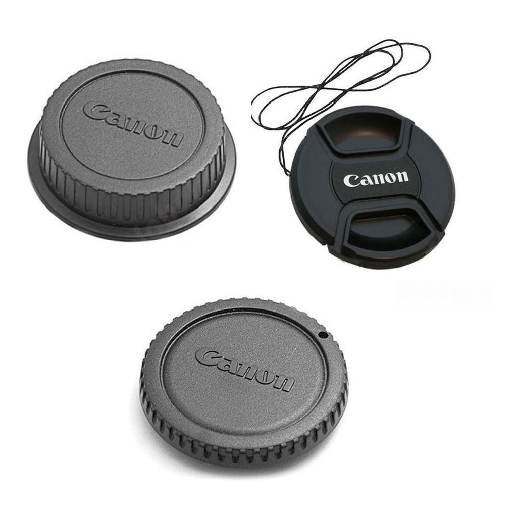 Tampa Corpo E Lente Canon Frontal 58mm + Traseira Kit Com 3