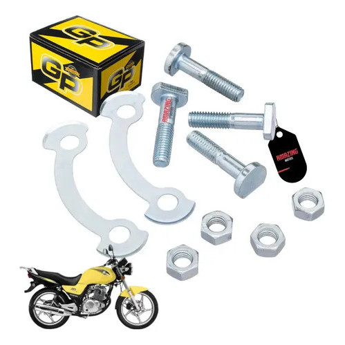 Kit Parafuso Coroa GP7 Yes 125 Com Porca Trava 10 Peças Fixação Transmissão Moto