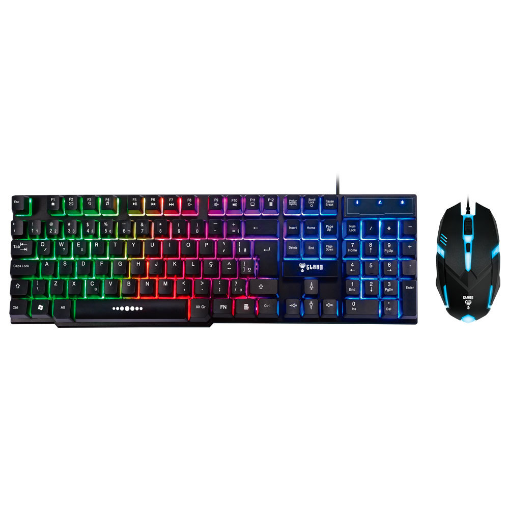 Combo Teclado e Mouse Clanm Blacknox ABNT2 107 Teclas USB Preto para PC