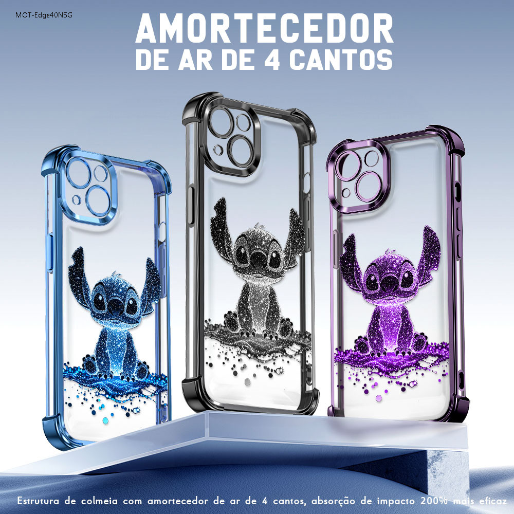 Capinha stitch Anti choque Para Motorola Moto Edge 60 40 50 Fusion Neo 5G Silicone Protetora Case De Celular FS1195