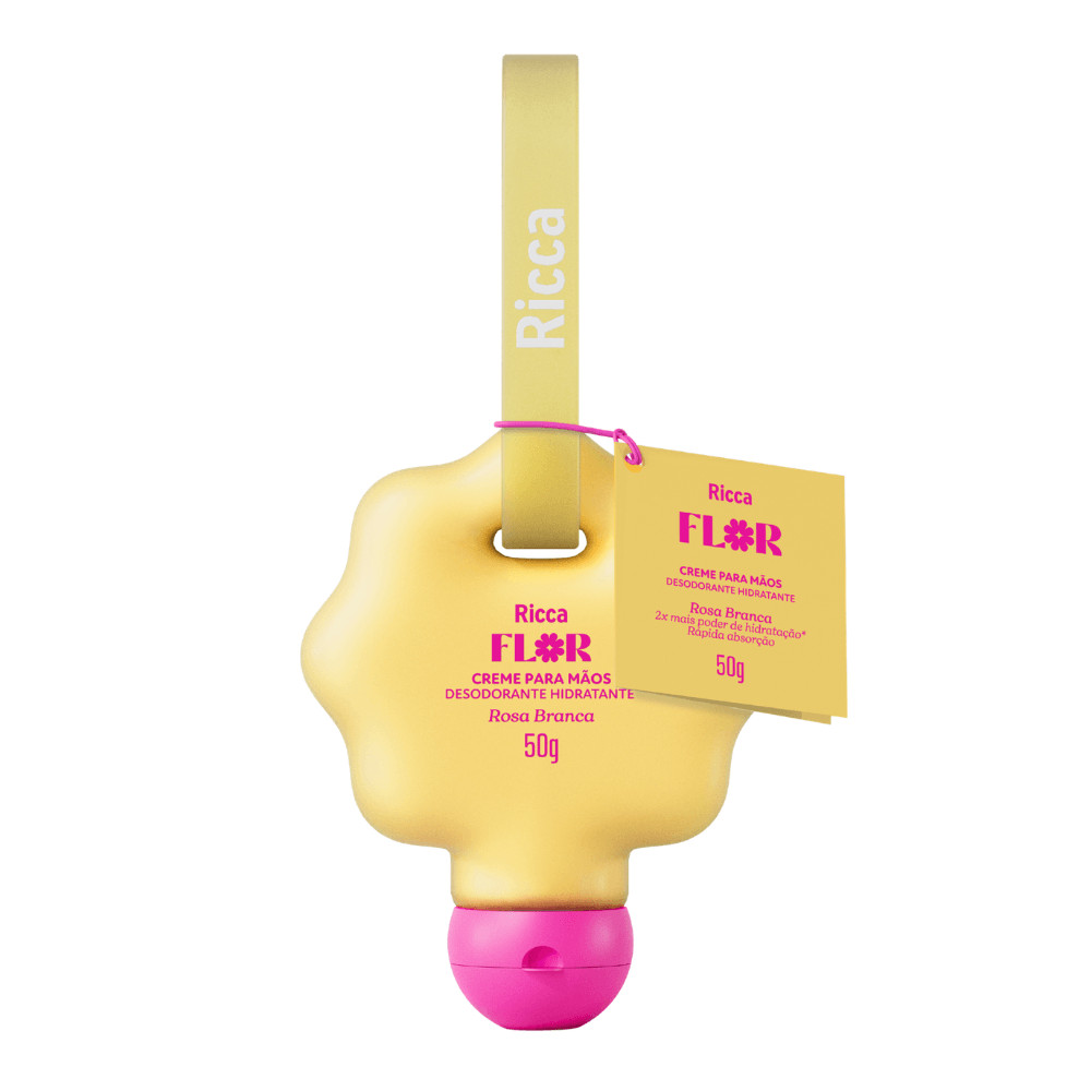 Creme Para Mãos Deo Hidratante Ricca Flor Rosa Branca 50Ml