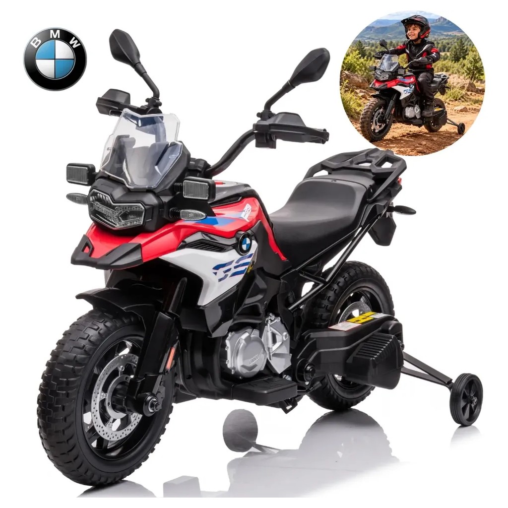 Imagem Mini Moto Bmw Gs F850 12v Licenciada Vermelho Luz Som Way Importway BW595VM