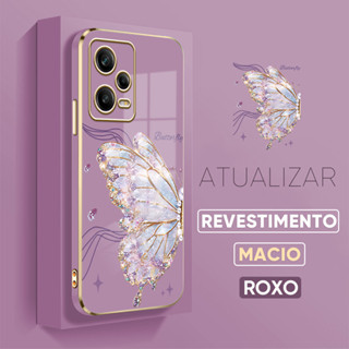 Case De Telefone Para Xiaomi Redmi Note 12 Pro 5G Borboleta Design Floral Silicone Mac De Celular DD2142 em Oferta na Shopee