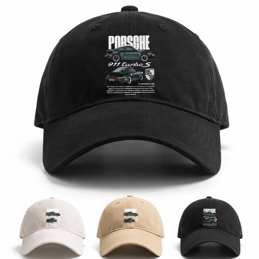 Boné Masculino Feminino Porsche 911 Turbo S Carro Esportivo Automotivo Moda Urbana Qualidade Ajustável
