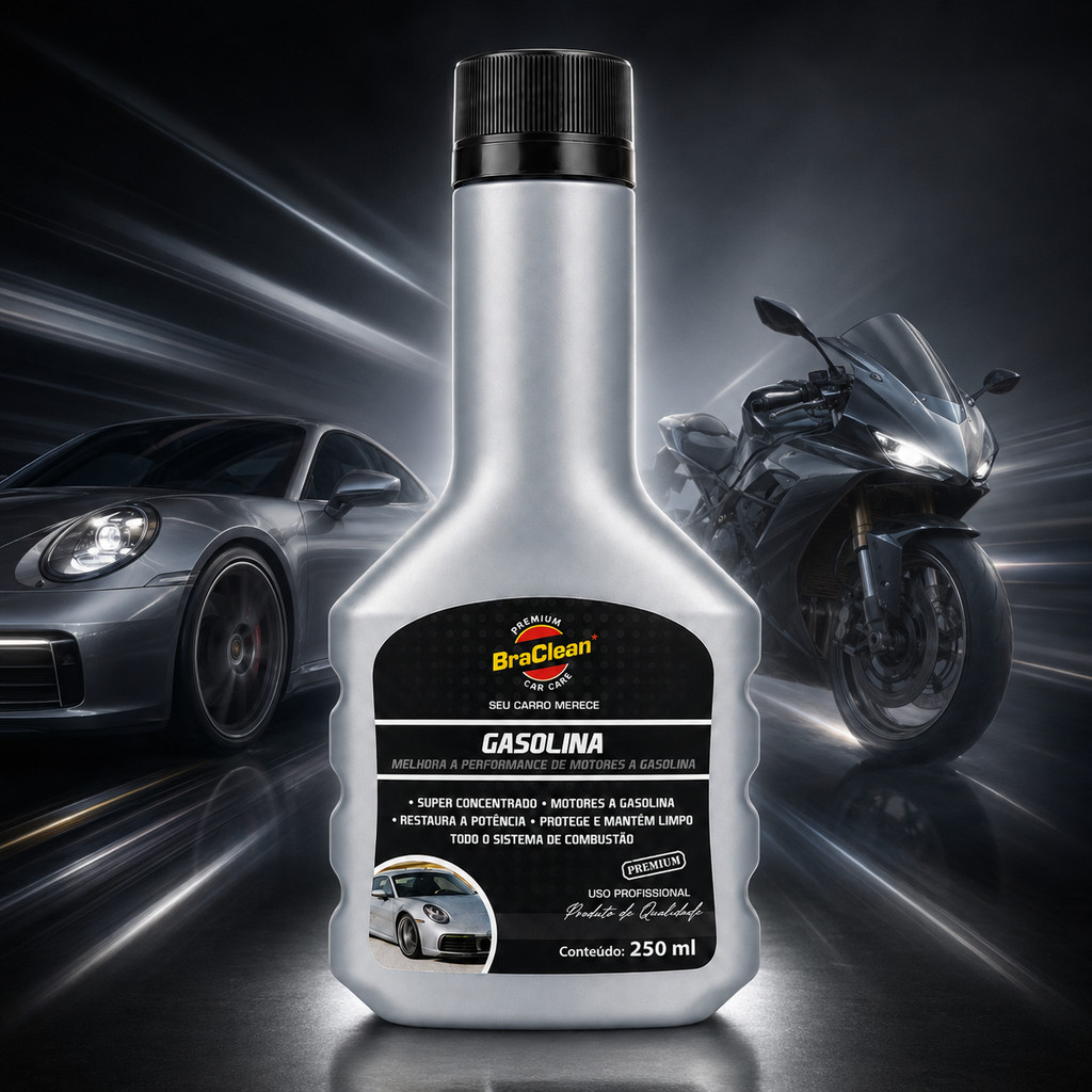 Aditivo Gasolina BraClean 250ml Para Cuidado Da Gasolina Carro Moto Uso Automotivo Via Tanque