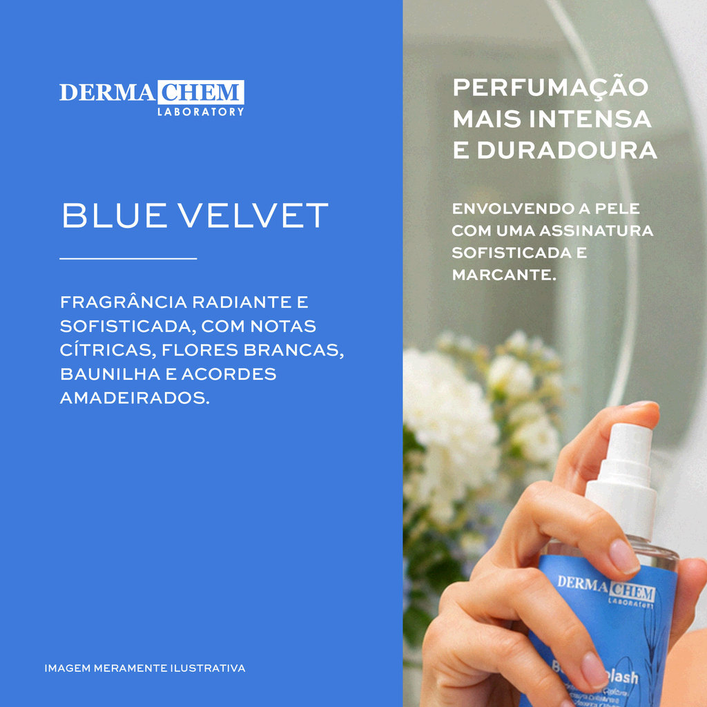 Body Splash Glow Dermachem 200ml Perfume Corporal Blue Velvet · foto 2