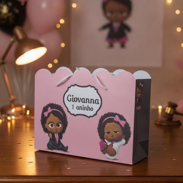 Kit Sacolinha Poderosa Chefinha Baby Menina Rosa Lembrancinha Festa Aniversário Personalizada Papel