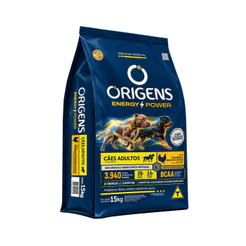 Ração Origens Energy Power Cães Adultos Sabor Frango e Batata Doce 15kg Adimax