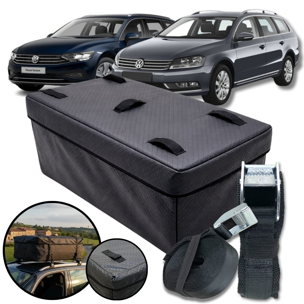 Bolsa Bagageiro Teto Mala Impermeável 180L + Cinta Premium Volkswagen Passat Variant Todos