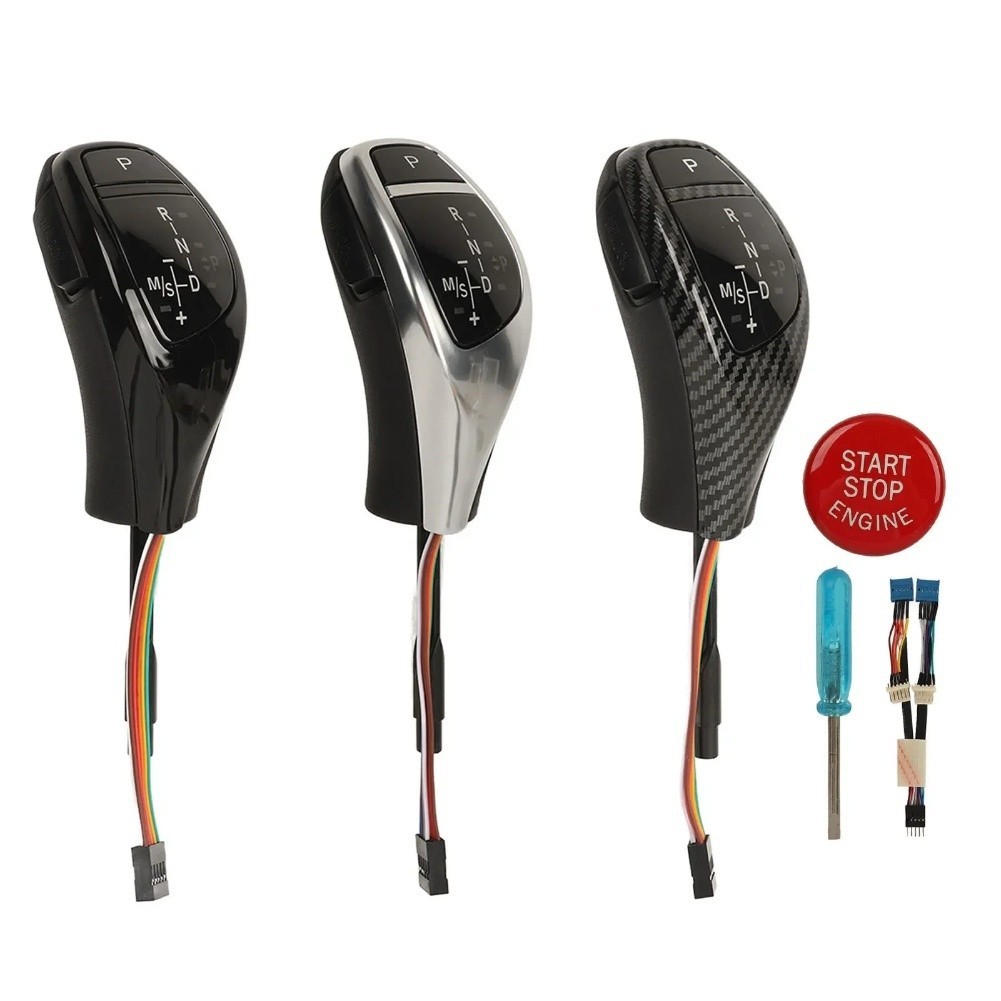 [SUNWER] LED Botão De Mudança De Marcha Tipo Polegar Kit De Cabeça De Alavanca De Câmbio LHD Para BMW E90 E91 E92