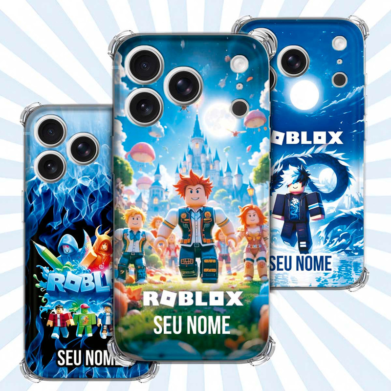 Capa Capinha - iPhone 17 Pro - Jogo Roblox Gamer Avatar Skin Personalizada Nome