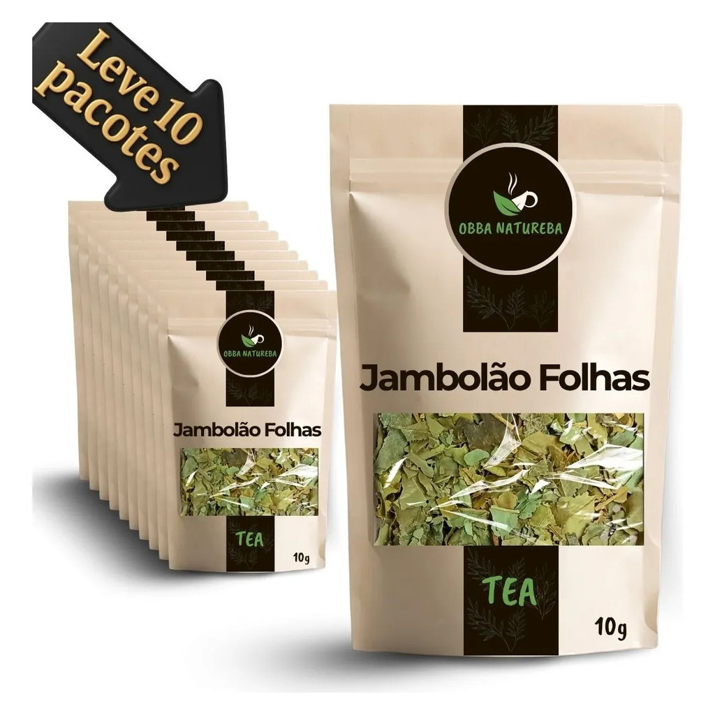 Erva Natural de Jambolão Folhas para Chá - Leve 10 Pacotes Origem Natural Ideal Para Infusão